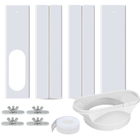 Lntyq Kit de fenêtre de climatiseur portable Joint de fenêtre réglable pour climatiseur coulissant Kit de ventilation de fenêtre, plaque d'étanchéité de fenêtre réglable Plaque de kit de glissière
