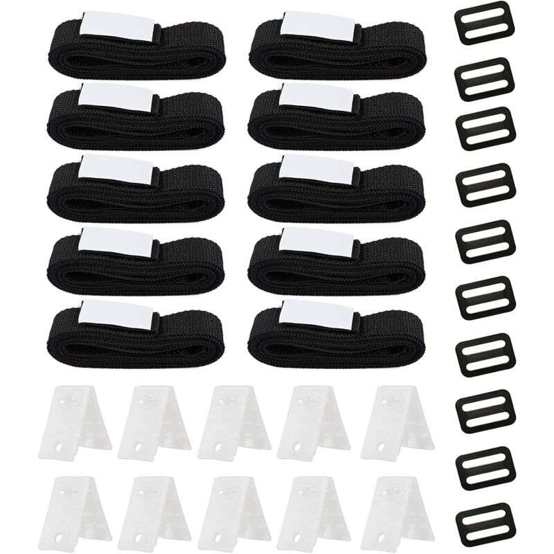 Lntyq - Kit de Fixation pour Bâche Solaire de Piscine, Kit de Sangles de Couverture Solaire pour Piscine Universelles - Comprend 10 Sangles de Bobine