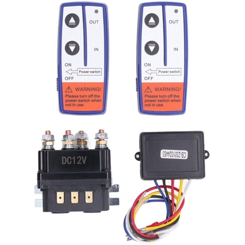 Lntyq - Kit de relais de treuil 12V 250A avec interrupteur de contacteur de relais de télécommande pour véhicule industriel