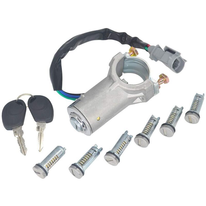 Lntyq Kit de reparación de interruptor de encendido, cerradura de cilindro de encendido (2 llaves) para Iveco Daily 2000-2006 2992551 2991727