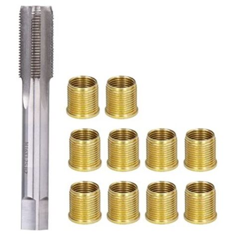 Lntyq – Kit de réparation de filetage de bougie d'allumage – 10 inserts M14x1,25 en acier inoxydable – Taraud M16x1,25 haute vitesse – Pour moteurs essence