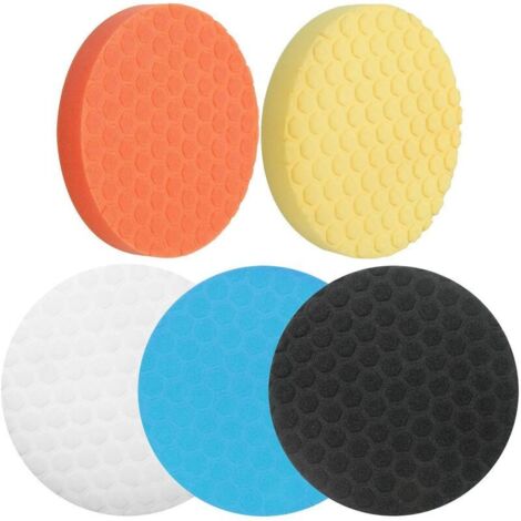 Lntyq Kit de tampons de polissage de 180 mm : 5 tampons, kit de polissage de voiture de 15,2 cm pour polissage, cirage et vernis d'étanchéité