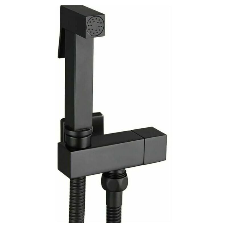 Kit Douchette wc en Laiton Noir - Pulvérisateur de Bidet à Main avec Support Mural - Hygiène Personnelle - Modèle G1/2 - Lntyq
