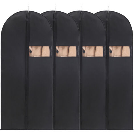 Lntyq Kleiderhüllen 60 x 140 cm 4er Set, wasserdichte staubdichte Kleiderhülle mit Reißverschluss, Kleiderhülle zum Aufhängen zur Aufbewahrung von Hemden Anzügen Mänteln