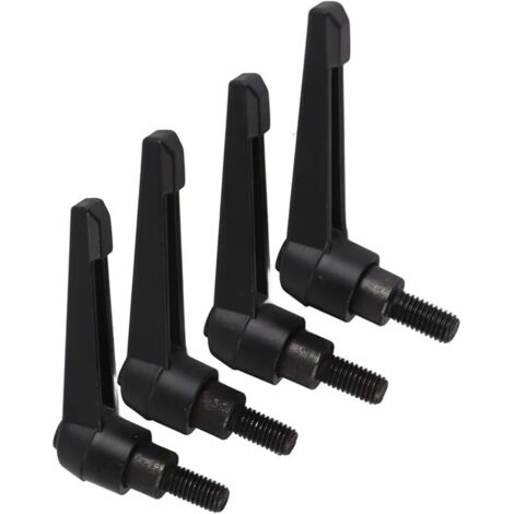 Lntyq Klemmhebelgriff, M8-Griff aus Edelstahl mit Außengewinde, verstellbare Maschinengriffe, schwarz, 4 Stück (16 mm)