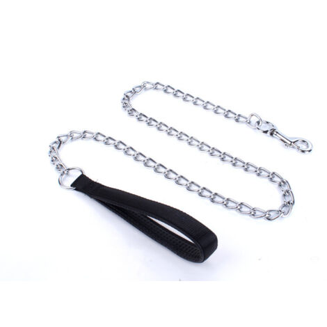Lntyq Laisse pour Chien en Métal Robuste, 120cm Chaîne de Laisse pour Animal de Compagnie à L'épreuve de La Mastication avec Poignée Rembourrée Douce pour Chiens de Grande et Moyenne Taille(120cm3mm)