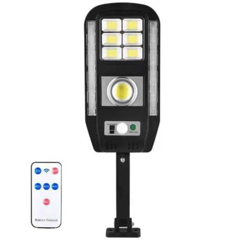 Lntyq Lampadaires solaires d'extérieur, éclairage de parking commercial haute puissance, du crépuscule à l'aube, projecteurs de sécurité solaires étanches avec télécommande pour cours, allées(37011855