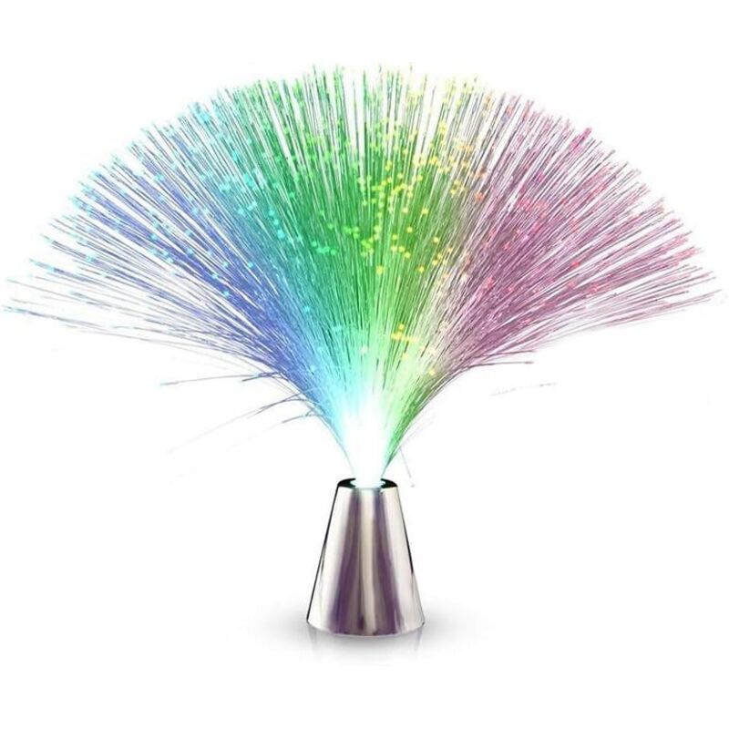 Lntyq Lámpara LED de fibra óptica de 7 colores, hermosa luz nocturna romántica que cambia de color, para decoración del hogar.