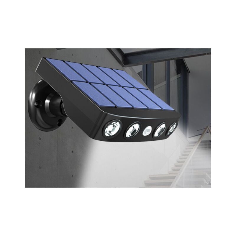 Lampe solaire d'extérieur étanche et réglable avec détecteur de détection humaine, panneaux à charge rapide de haute qualité, 5V 300MA(14113cm)