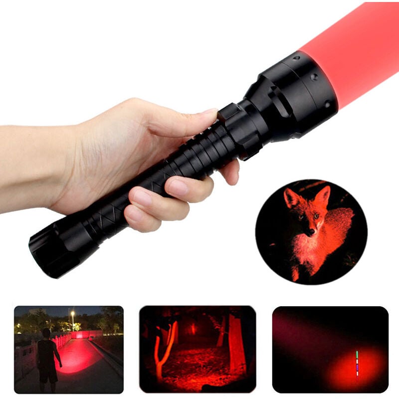 Lntyq - Lampe torche à lumière rouge rotative 10 w 250 m T50 pour chasse longue distance