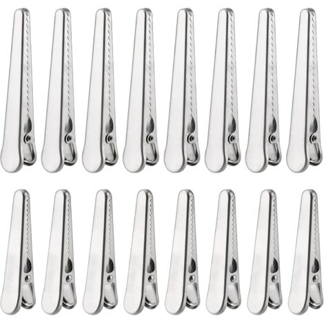Lntyq Lebensmittelbeutelclips, 16er-Set in 2 Größen (9 cm und 11,5 cm), Edelstahlverschluss. Für Lebensmittelbeutel, Brotbeutel usw.