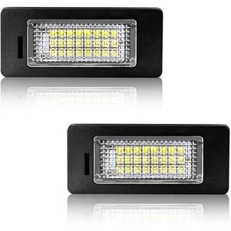 Lntyq LED-Kennzeichenbeleuchtung, Autobirnen, superhell, 6000 K, Xenonweiß, 24 SMD-Rücklichter für E39/E46/E60/E70/E90/E91/E92/E93/F10 usw., 2 Stück