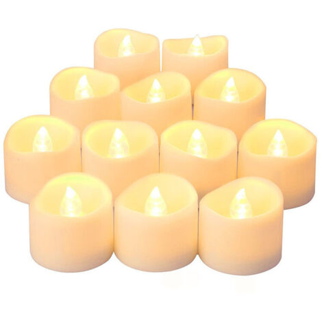 Lntyq LED-Kerzen mit Flammenflackerlicht, flackernde Kerzenlampe, flackernde Kerzenlampe, elektrische Kerzen, Weihnachtskerzen für Weihnachten, Weihnachtsbaum, Ostern, Hochzeit (12 Stück)