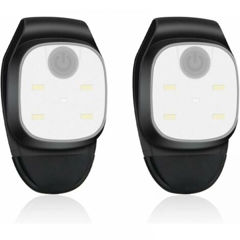 Lntyq LED-Stirnlampe, Brustlampe, 2 Stück, Lauflampe mit 4 Beleuchtungsmodi, Sicherheitslampe mit Clip für Outdoor-Sport, Laufen, Camping [Energieklasse A+++]