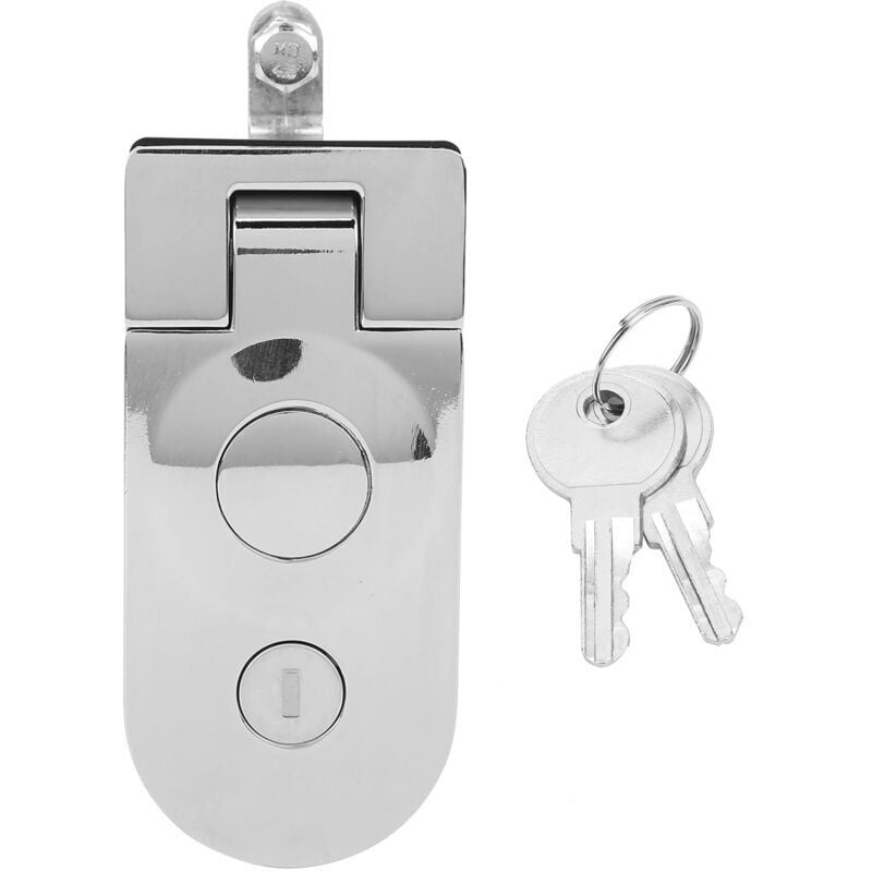 Lntyq Loquet à compression avec serrure à 2 clés en alliage de zinc pour camping-cars, yachts, coffres, poubelles, portes d'entrept