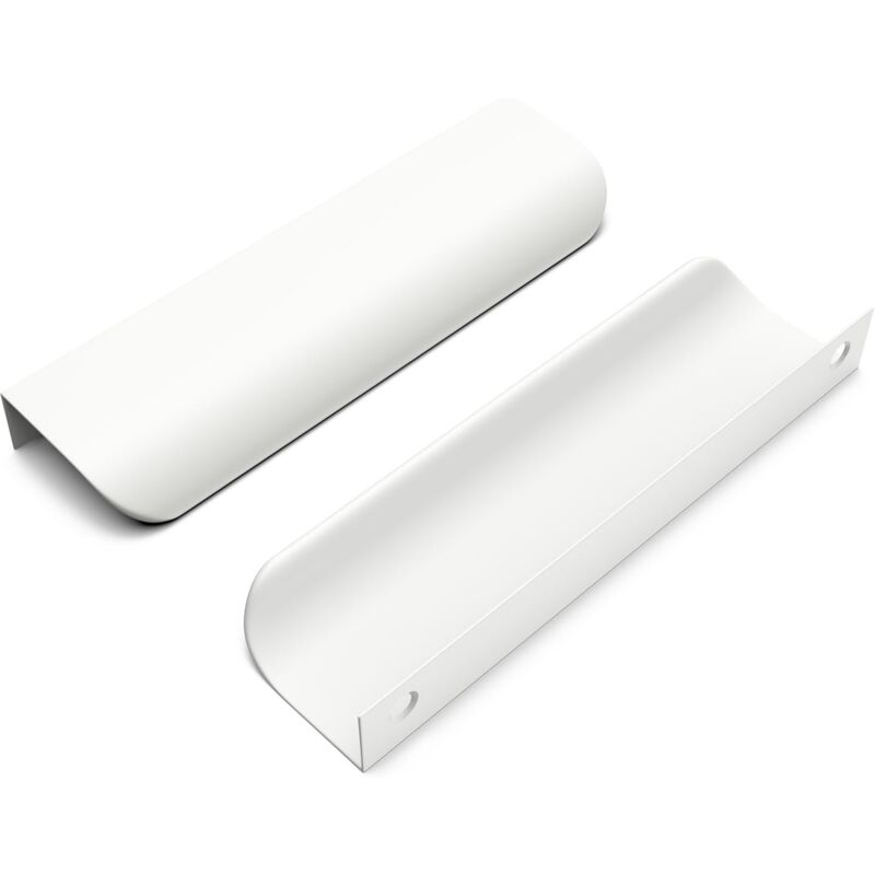 Lot de 10 Poignées de Meuble Cachées 128 mm - Pour Armoires, Meubles, Portes de Cuisine - Blanc - Lntyq
