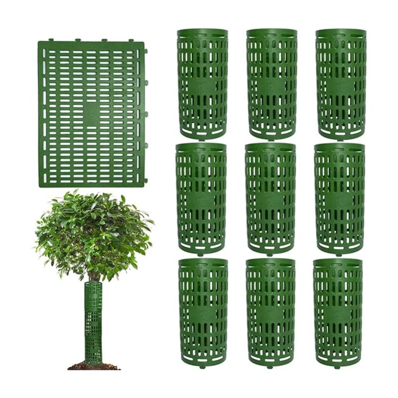 Lntyq - Lot de 10 Protecteurs De Tronc d'arbre de Plantes réglables en Plastique D'écorce d'arbre Protecteur pour Semis,38 x 25 cm