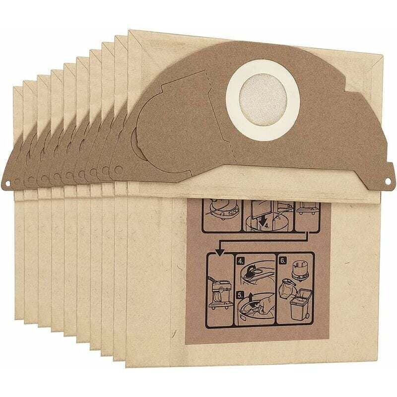 Lot de 10 sacs à poussière de rechange pour aspirateur Kärcher WD2 MV2 WD2250 A2004 A2054 6.904-322.0 - Lntyq