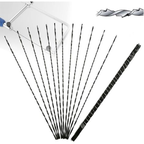 Lntyq Lot de 12 lames de scie à chantourner - Avec dents en spirale - Pour bois, métal, plastique (04)