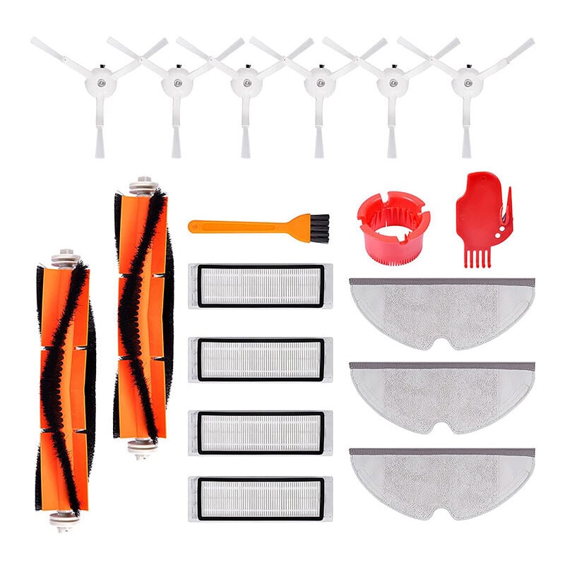 Lot de 18 accessoires pour roborock S6 MaxV, S6 Pure, S5 Max, S50, S55, E4 - Pièces de rechange pour robot aspirateur keepow (S5 Max & S6 MaxV)