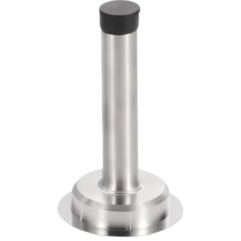 Lntyq Lot de 2 butées de porte murales en acier inoxydable, butée de porte en acier inoxydable, butée de porte de 12 cm, fixation murale, avec tampon en caoutchouc. Contient des clips muraux et de por