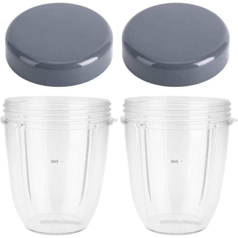 Lntyq Lot de 2 gobelets de rechange pour mixeur Nutribulletavec couvercle, compatibles avec le mixeur Nutribullet 900 W