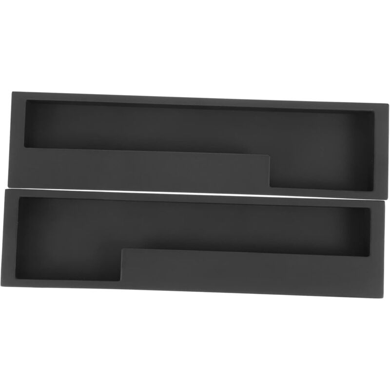 Lntyq - Lot de 2 poignées de porte coulissante encastrées en alliage d'aluminium, modernes et simples pour tiroir de grange, placard, armoire (noir