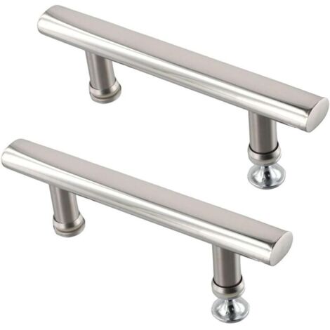 Lntyq Lot de 2 poignées de porte de douche en acier inoxydable chromé, 145mm, pour salle de bain et cuisine