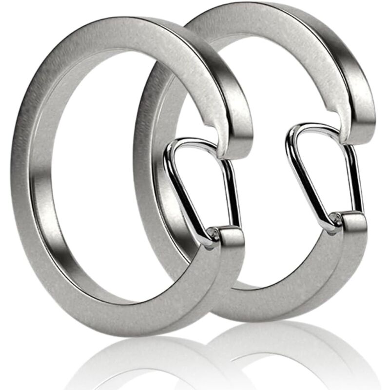 Lot de 2 porte-clés en acier inoxydable - Fermeture rapide - Petits mousquetons - Accessoires porte-clés - Lntyq