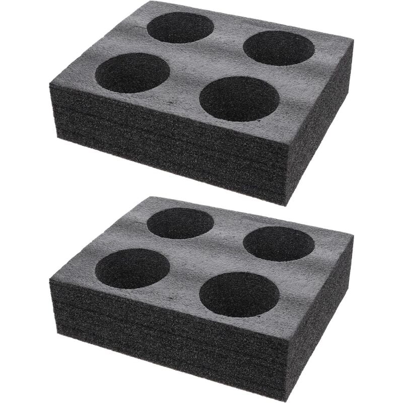 Lntyq - Lot de 2 porte-tasses en mousse pour camping, camping-car, voiture, caravane, bateaux, noir, 4 trous, verres, tasses, boissons, tasses à café