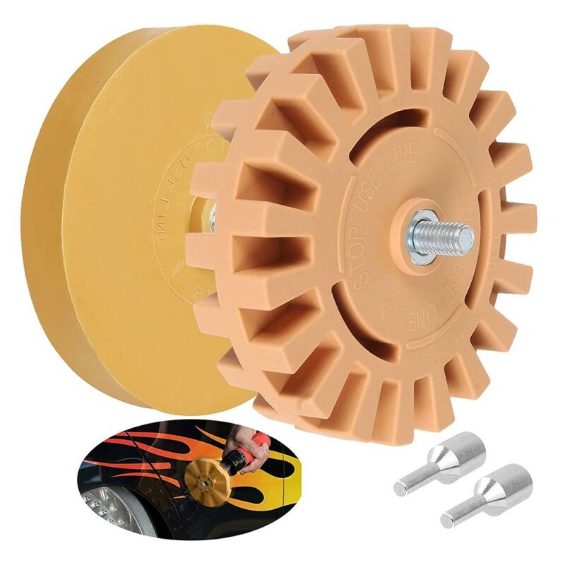 Lntyq - Lot de 2 Roue de Gomme en Caoutchouc Décalque Gomme pour Voiture Gomme Carrosserie pour Enlever Les Films et Autocollants pour Voiture (100