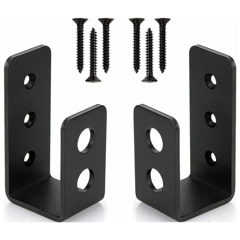 Lot de 2 Supports de Porte Robustes en Acier pour Portes de 2 x 4 - Barre de Sécurité en Forme de u - Lntyq