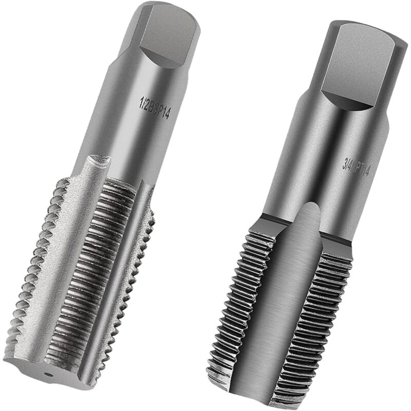 Lot de 2 tarauds filetés avec tarauds de 1/2' et filetage intérieur 3/4' - Idéal pour la réparation de raccords filetés de tuyau - Outil de qualité