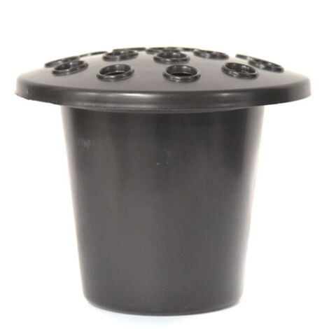 Lntyq Lot de 2 vases funéraires avec couvercle en plastique - Décoration tombale idéale pour fleurs fraîches ou artificielles - Couvercle noir