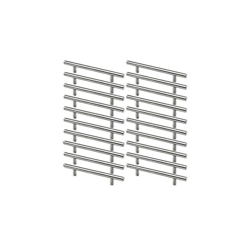 Lntyq - Lot de 20 poignées de meuble en acier inoxydable pour armoire de cuisine, espacement des trous de 128 mm, poignée en t en acier brossé pour