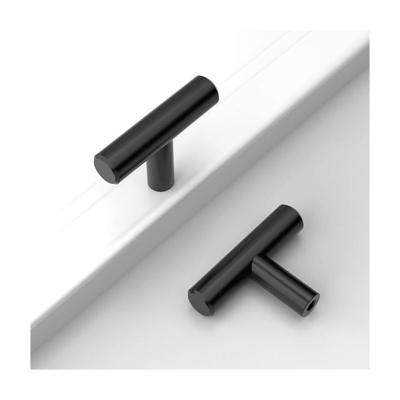 Lot de 20 poignées de meubles noires, boutons de meubles noirs, boutons de porte pour placards, bouton de porte de cuisine en acier inoxydable,