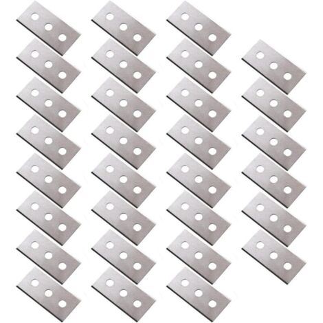 Lntyq Lot de 30 Lames de Rechange pour Grattoir, Lame de Rechange pour Racloir, Lames de Trois Trous pour Plaque de Cuisson Vitrocéramique