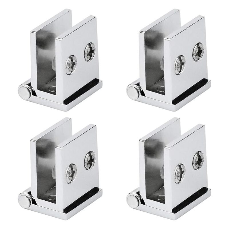 Lntyq - Lot de 4 Charnières pour Portes en Verre, Angle d'Ouverture 0° Charnières de Serrage pour Meubles de Cuisine, Vitrine, Douche, pour Épaisseur
