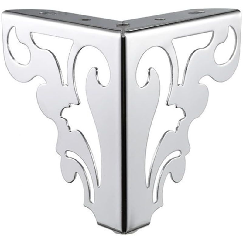 Lntyq - Lot de 4 pieds de canapé modernes de 15 cm - Accessoires de meubles de table et d'armoire en fer - Motif creux (chromé)