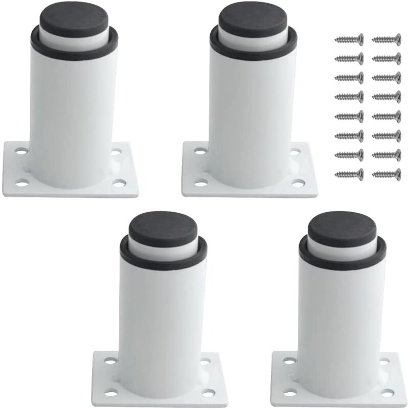 Lntyq - Lot de 4 pieds de meubles réglables en métal robuste pour table, lit, canapé (80 mm-120 mm, blanc)