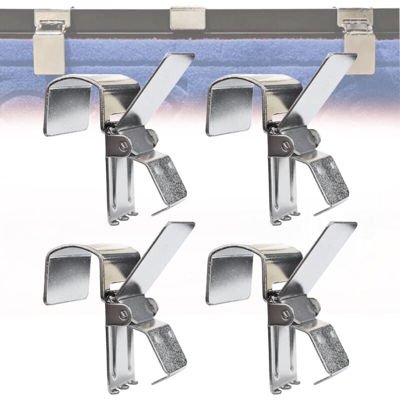 Lot de 4 pinces en acier pour accrocher des tapis à la maison, au magasin, à l'exposition - Lntyq