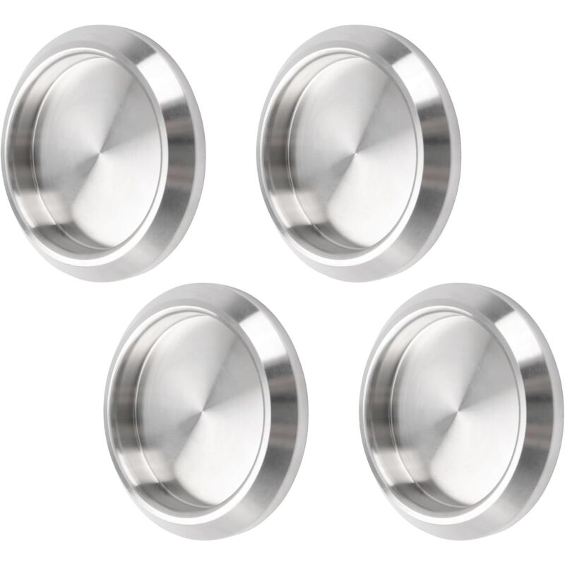 Lntyq - Lot de 4 poignées de porte de placard auto-adhésives en acier inoxydable - Poignées de porte de placard de cuisine encastrées - Poignée de