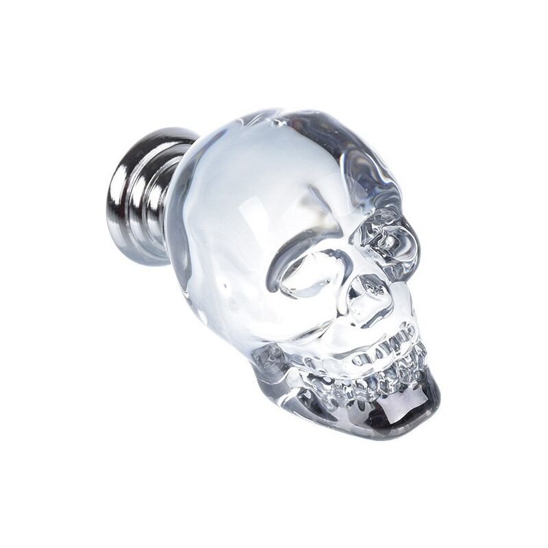 Lntyq - Lot de 4 poignées en verre cristal transparent en forme de tête de mort, pour tiroir de cuisine, porte, placard, pour meubles de chambre à