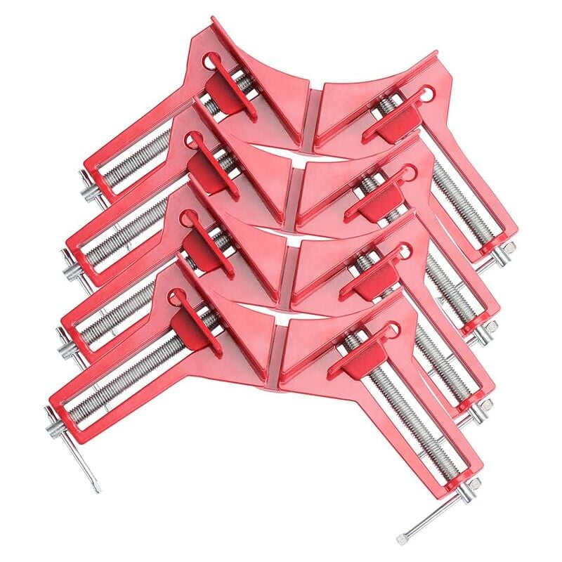 Lntyq - Lot de 4 serre-joints d'angle pour menuiserie, pince à angle droit à 90 degrés, étau à bois réglable pour cadre photo, aquarium, fixation à