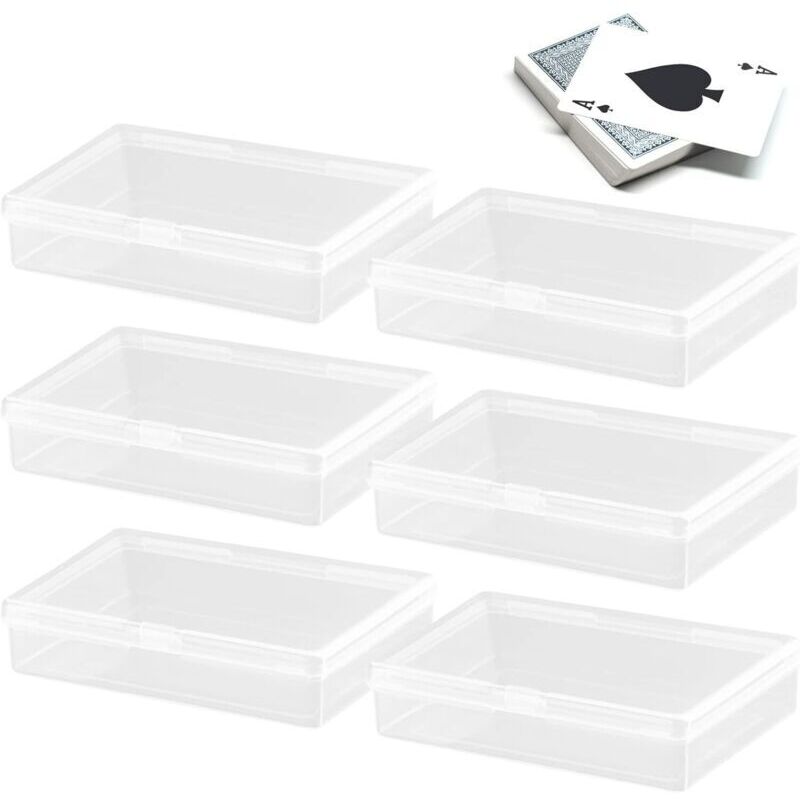 Lot de 6 boîtes de rangement vides en plastique pour cartes à jouer - Lntyq