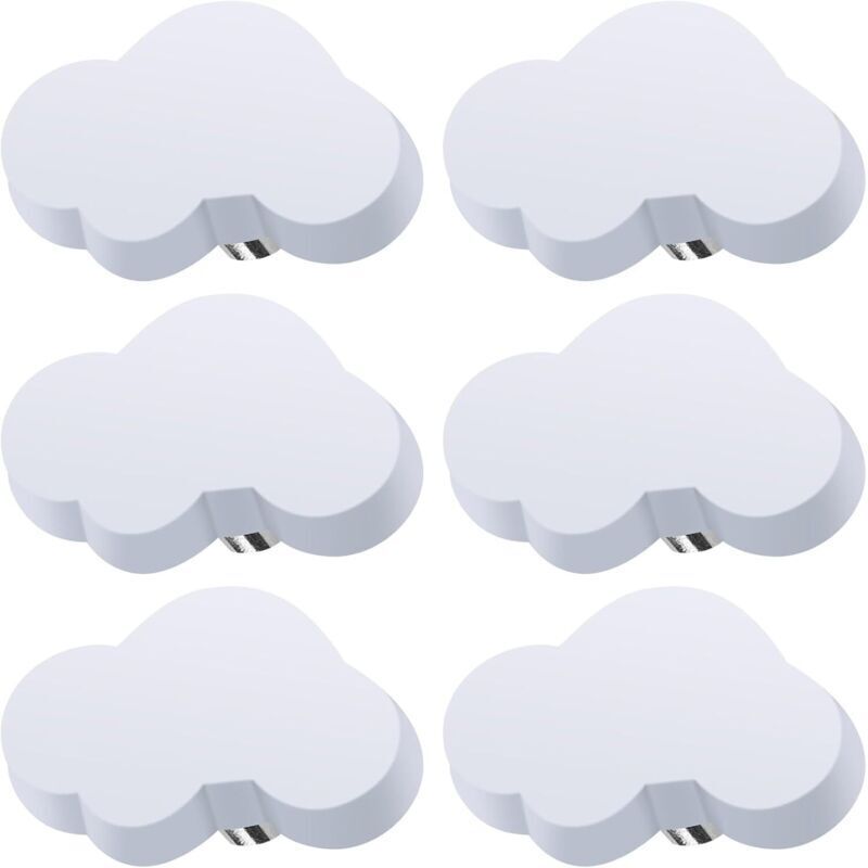 Lot de 6 Boutons de Tiroir en Forme de Nuage, Boutons de Meuble Enfant, Boutons en Caoutchouc pour Filles Garçons, pour Poignée D'armoire, Tiroirs,