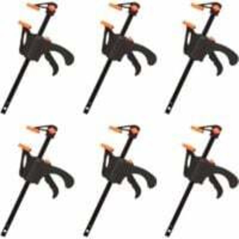 Lot de 6 Serre-joints en Forme de f, Serre Joint avec Serrage Rapide et Facile, Outils à Main pour Menuiserie(4pouces) - Lntyq