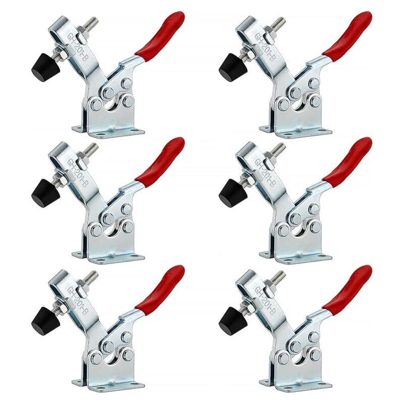 Lntyq - Lot de 6 serre-joints horizontaux à bascule GH-201B, serre-joint à bascule, capacité de serrage rapide, tendeurs à levier à genou à