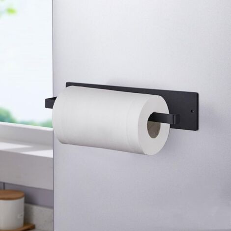 Lntyq Magnetischer Küchenrollen-Papierhandtuchhalter – Wandmontage – Stahl – Schwarz