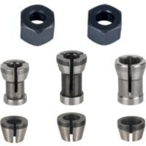 Lntyq Mandrin de Fraiseuse - Lot de 8, Collet Mandrin Affleureuse (6 mm, 6.35 mm, 8 mm), Pince de Serrage Defonceuse